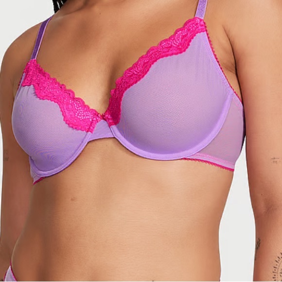WOW* SALE* NEW*Victoria’s Secret Pink/Purple Bra & Panty Set SALE 38dd - Picture 3 of 6